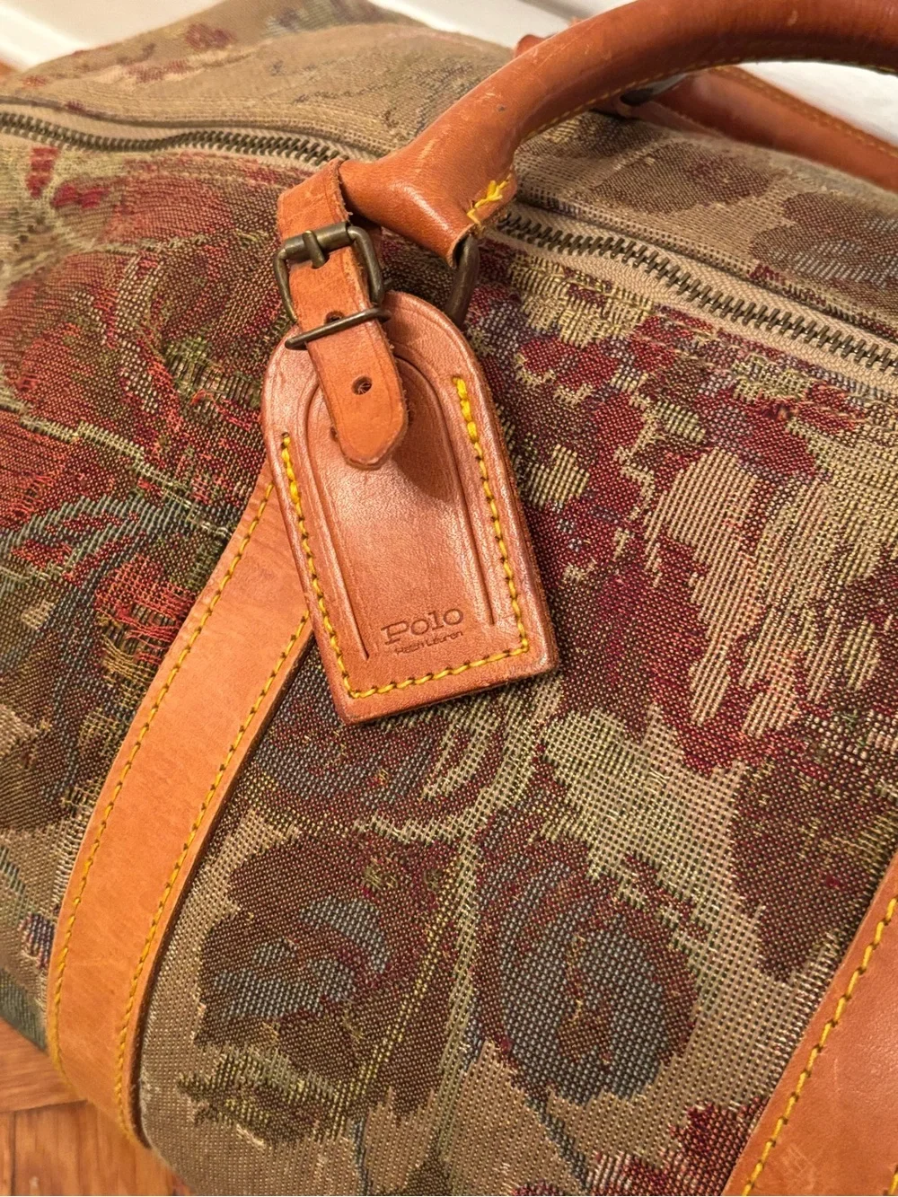 Vintage 1990s Ralph Lauren Weekender Tapestry Duffle Bag - Old Money Aesthetic